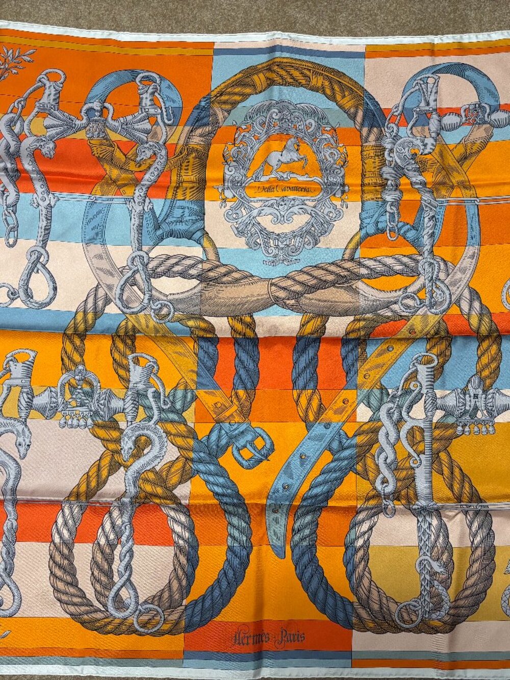 Brand New Hermes Double Face Della Cavalleria Scarf 90cm